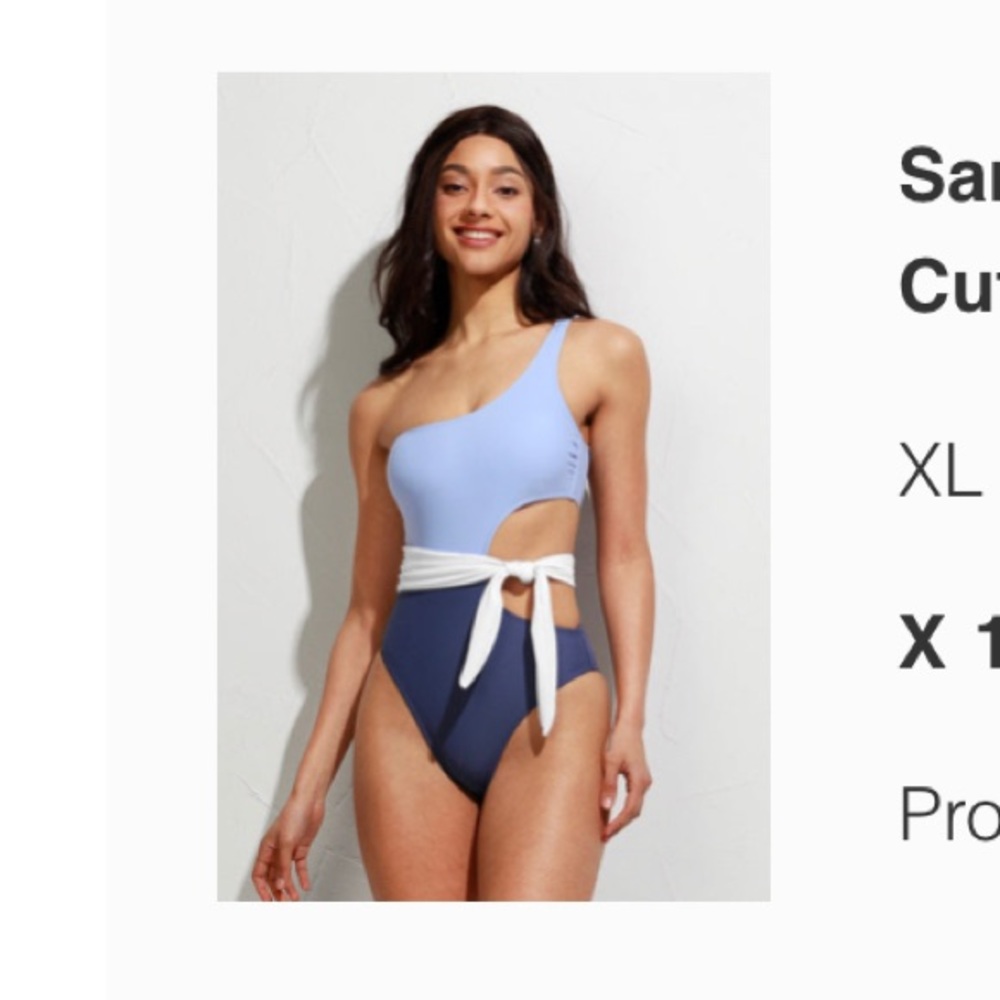 Santorini Solid Colorblock Cutout One Piece Swimsuit